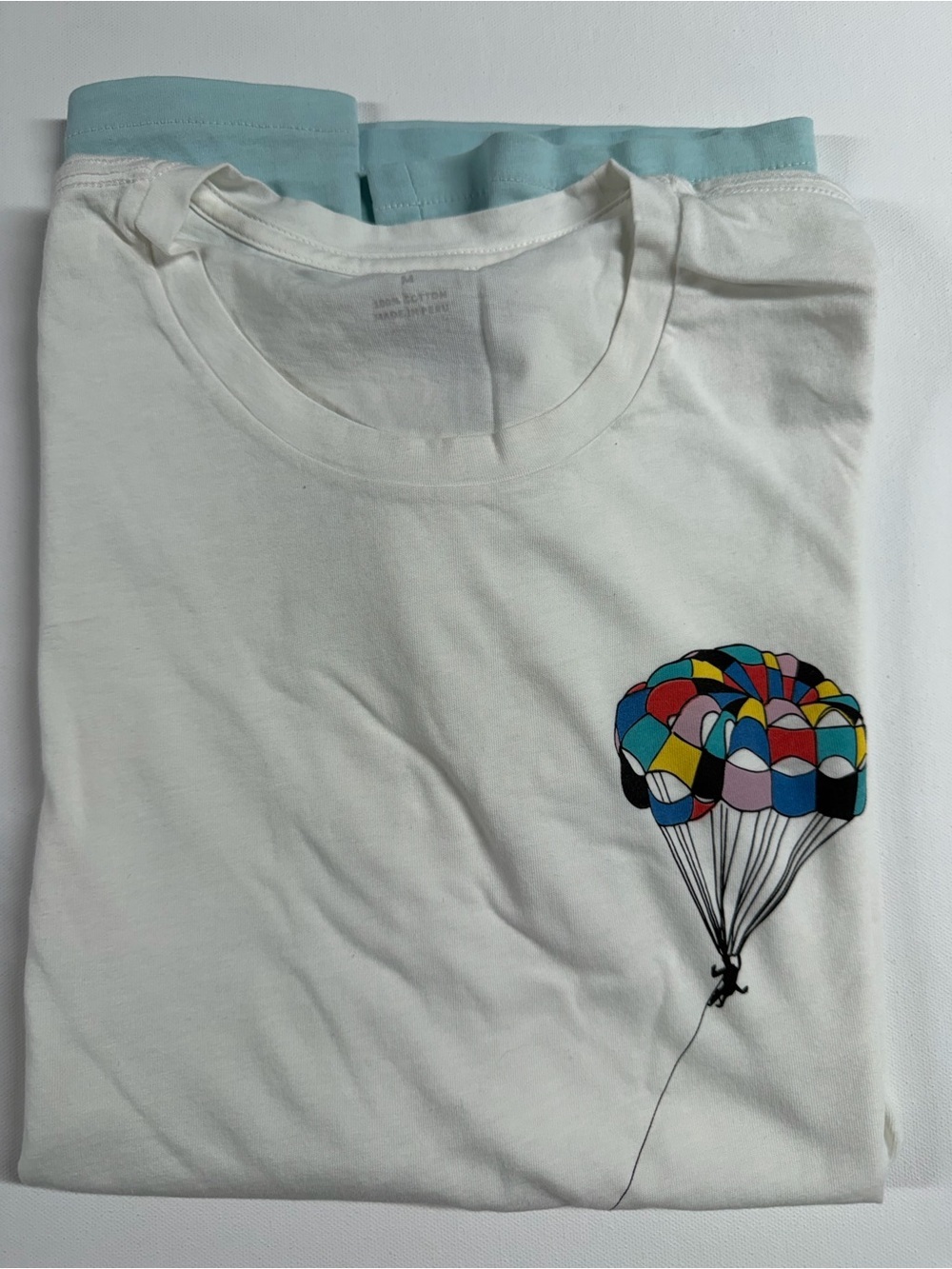 Bonobos White Short Sleeve Tee with Colorful Parachute Graphic